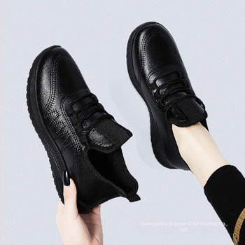 Pantofi de lucru negri cu talpă moale, impermeabili, rezistenți la ulei, antiderapanți, pentru stat în picioare pe termen lung, pantofi de damă, pantofi de lucru profesionali din piele, pantofi de damă