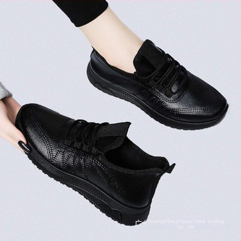 Pantofi de lucru negri cu talpă moale, impermeabili, rezistenți la ulei, antiderapanți, pentru stat în picioare pe termen lung, pantofi de damă, pantofi de lucru profesionali din piele, pantofi de damă