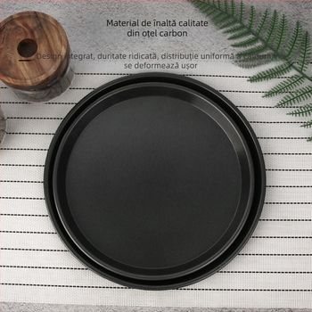Tavă rotundă pentru pizza în stoc, tavă de copt antiaderentă, 8 inch, 9 inch, 10 inch, 12 inch, tavă de copt din oțel carbon, pizza de casă