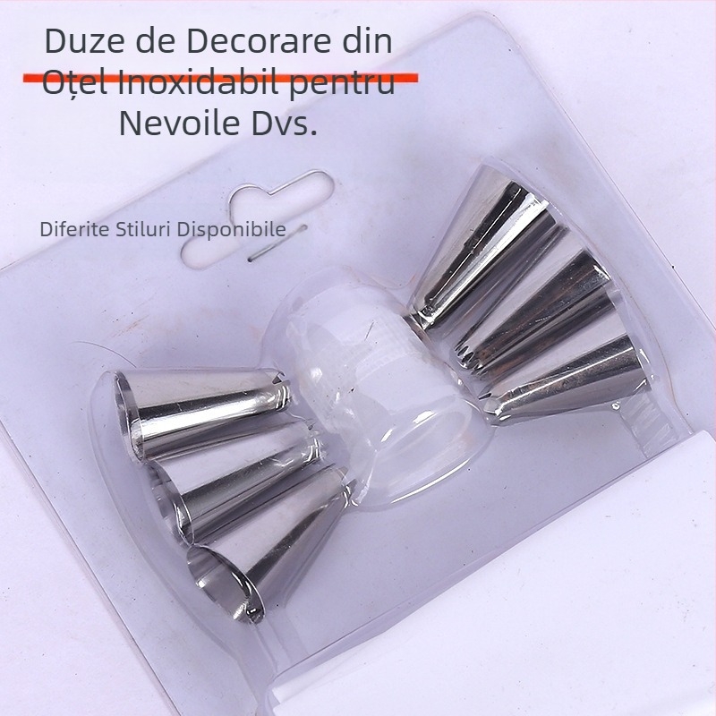 Pistol de biscuiți din oțel inoxidabil de uz casnic, storcător de biscuiți, mașină de decorat cremă, duză de decorare, rezolvat fasole, instrumente de copt acasă