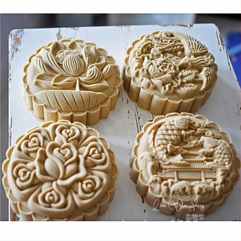 [Yuyue Longmen] Mufă pentru tort cu lună mare, 150g, presată manual, tridimensională, îngroșată, model plastic, aburită, pâine, mufă de desene animate