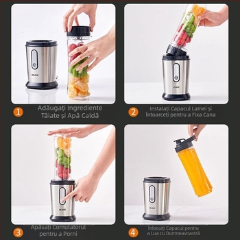 Storcător portabil Ouke, aparat de gătit fructe multifuncțional de uz casnic, electric, portabil, prăjit fructe, supliment alimentar pentru bebeluși, oțel