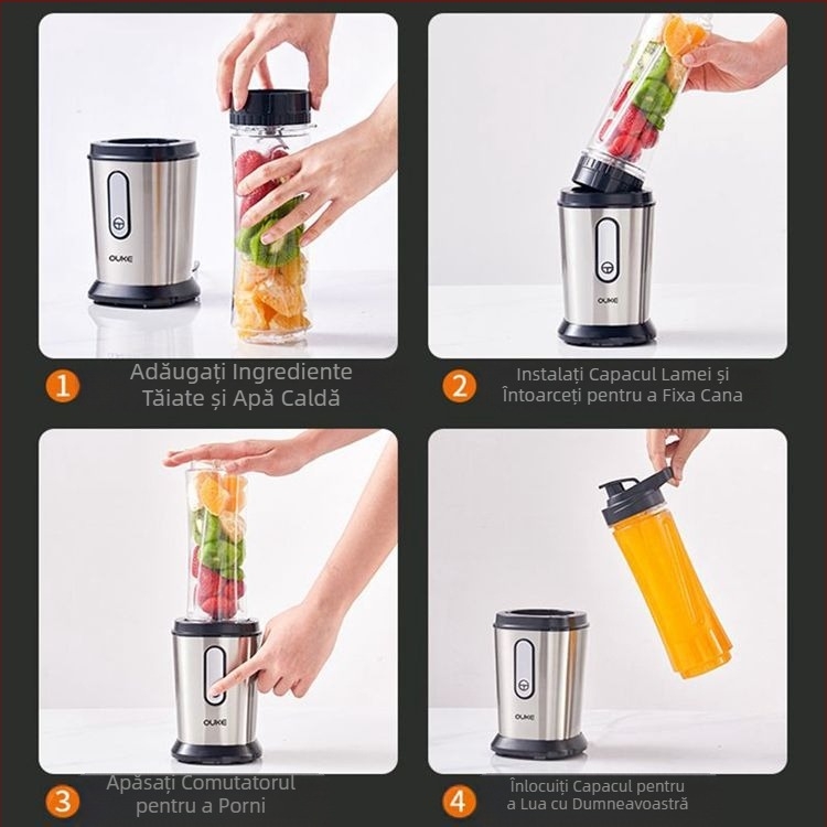 Storcător portabil Ouke, aparat de gătit fructe multifuncțional de uz casnic, electric, portabil, prăjit fructe, supliment alimentar pentru bebeluși, oțel