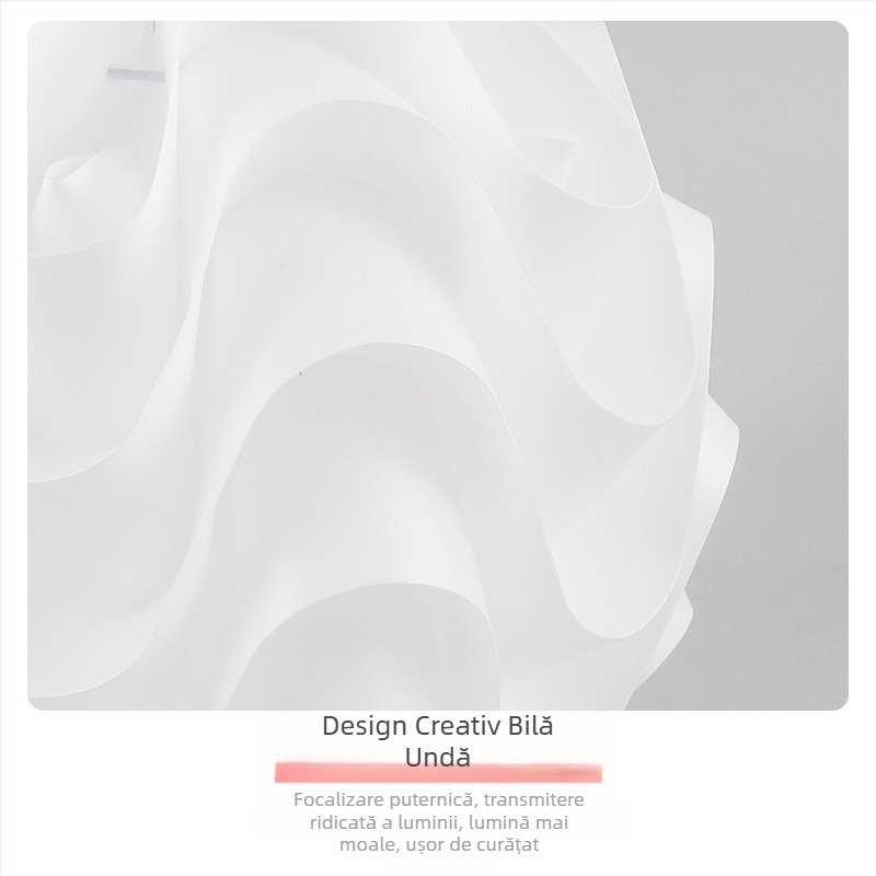 Lampă de podea cu bilă Pp Wave, cafenea, restaurant, candelabru rotund creativ simplu, abajur pentru dormitor, lampă de podea cu coajă, en-gros