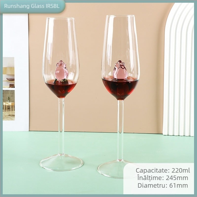 Pahar de cocktail popular cu flori de trandafir Ins, pahar creativ, pahar special pentru cocktail, pahar de vin roșu, pahar de șampanie