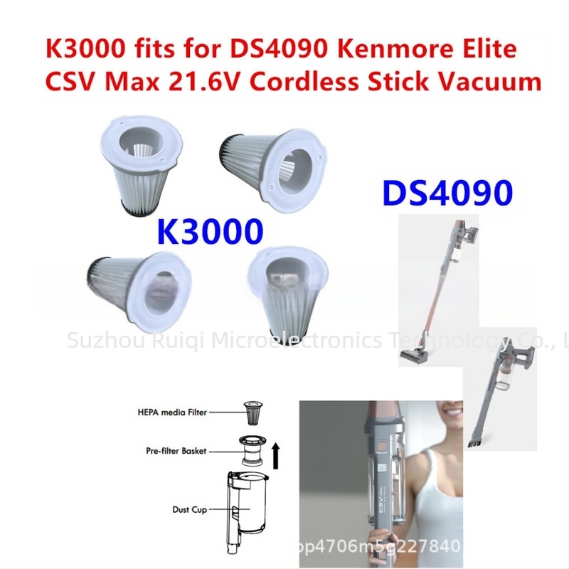 Adaptat la accesoriile aspiratorului de mână Kenmore DS4090, element filtrant Hapa K3000