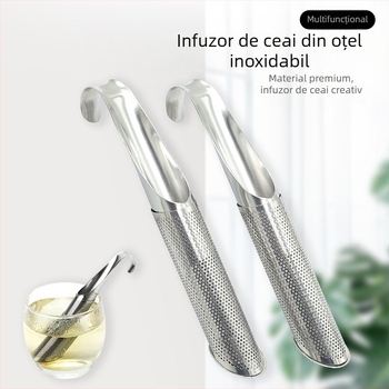 Țeavă din oțel inoxidabil 304, infuzor de ceai agățat, mâner de țeavă de scurgere a ceaiului, filtru de scurgere a ceaiului, linguriță de ceai cu mâner de ceai, set de ceai