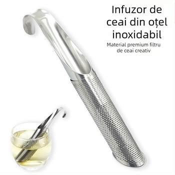 Țeavă din oțel inoxidabil 304, infuzor de ceai agățat, mâner de țeavă de scurgere a ceaiului, filtru de scurgere a ceaiului, linguriță de ceai cu mâner de ceai, set de ceai