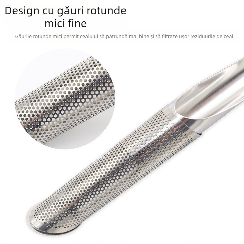 Țeavă din oțel inoxidabil 304, infuzor de ceai agățat, mâner de țeavă de scurgere a ceaiului, filtru de scurgere a ceaiului, linguriță de ceai cu mâner de ceai, set de ceai