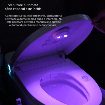 Lampă de dezinfectare ultravioletă pentru toaletă, sterilizator inteligent pentru baie, hotel, casă, sterilizator inteligent pentru toaletă
