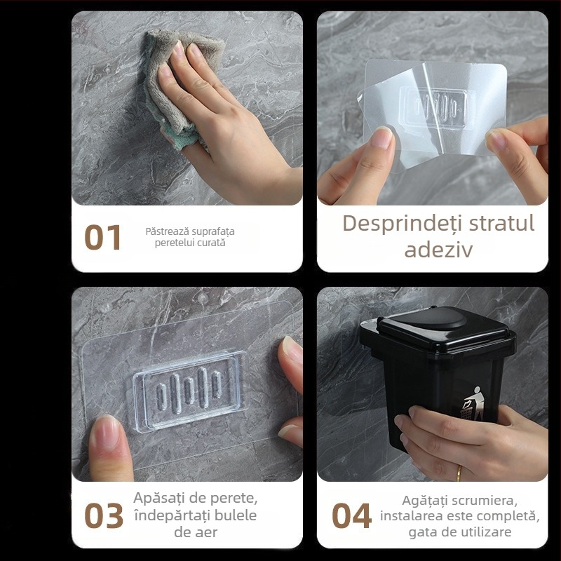 Scrumieră creativă pentru uz casnic cu capac, montat pe perete în sufragerie, pentru toaletă și baie, este scrumieră anti-cenușă zburătoare.