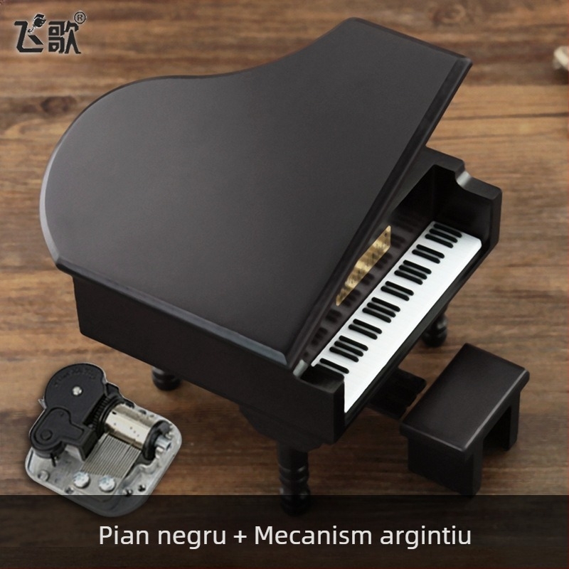 Cutie muzicală Feige cu simulare de pian, cutie muzicală din lemn cu bobină, cadouri creative, cadouri mici, en-gros transfrontalier
