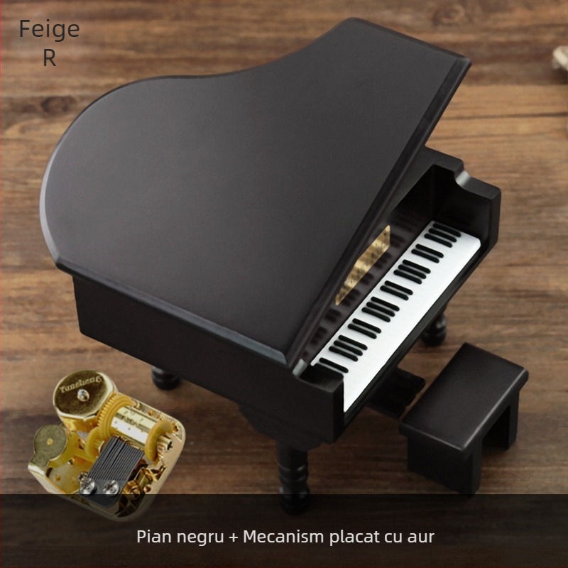 Cutie muzicală Feige cu simulare de pian, cutie muzicală din lemn cu bobină, cadouri creative, cadouri mici, en-gros transfrontalier