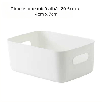 Coș de depozitare simplu alb la prețuri accesibile, cu autocolant pentru dormitor, cutie de depozitare în stil Ins, cutie de plastic de mare capacitate, diverse