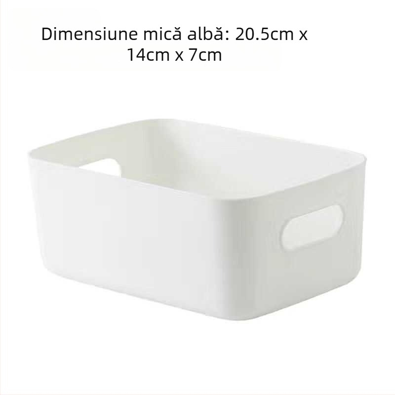 Coș de depozitare simplu alb la prețuri accesibile, cu autocolant pentru dormitor, cutie de depozitare în stil Ins, cutie de plastic de mare capacitate, diverse