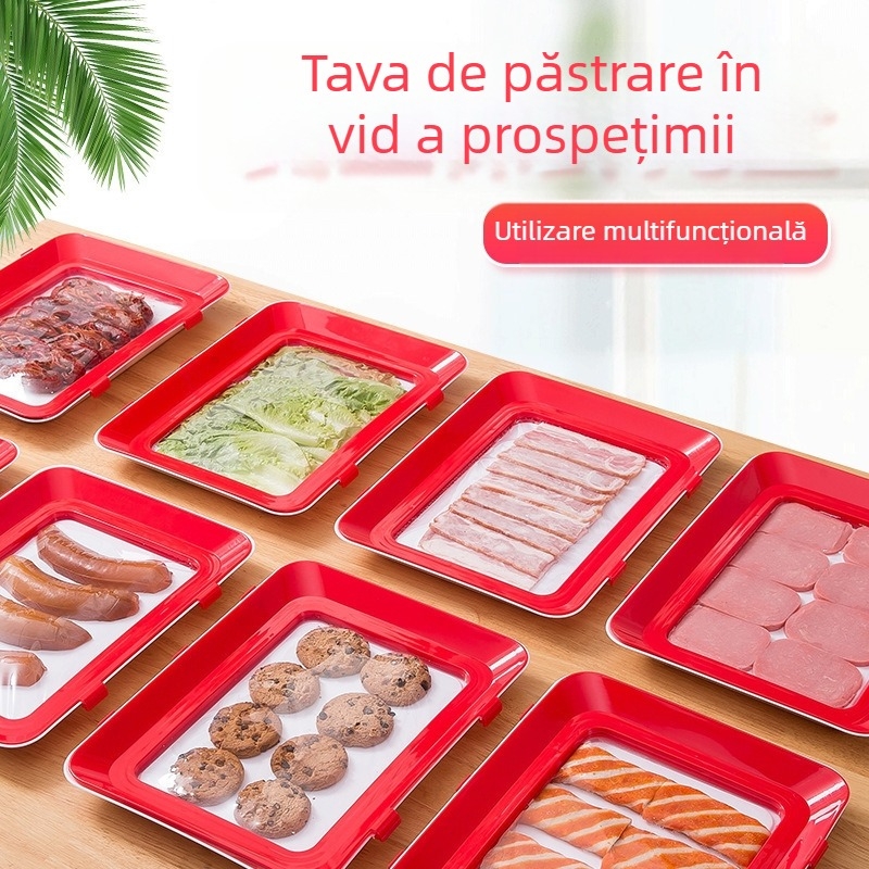 Tavă de păstrare a prospețimii în vid, frigider stivuibil de uz casnic, folie de etanșare a alimentelor, prevenirea alimentelor, TRY
