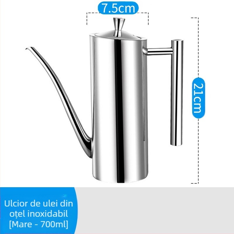 Oală de ulei din oțel inoxidabil 304, oală de ulei de bucătărie, sticlă de ulei conservată, oală de ulei etanșă de uz casnic, oală de ulei în stil european, sticlă de ulei cu oțet