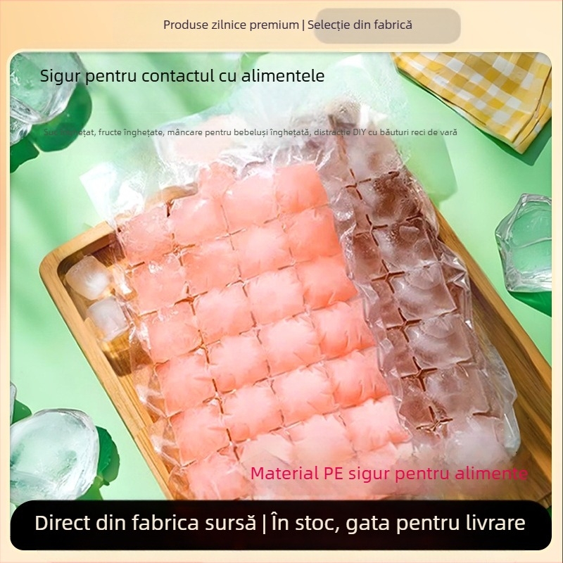 Pungă de gheață de unică folosință, uz casnic creativ, auto-etanșare, tavă de gheață, păstrarea proaspetei pungă, cub de gheață de vară, mașină de gheață umplută cu apă, pungă de gheață
