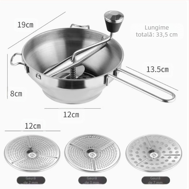 Răzătoare de legume din oțel inoxidabil, răzătoare de legume multifuncțională, bucătărie coreeană japoneză, zdrobitoare și presatoare de cartofi pentru legume, râșniță alimentară