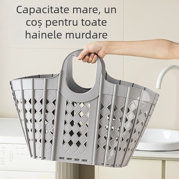 Coș pliabil pentru haine murdare, coș de depozitare din plastic pentru haine murdare de uz casnic, capacitate mare, coș gol pentru haine murdare, coș de baie în stil japonez