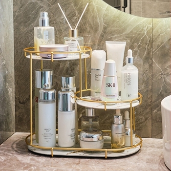 Lumină de lux multi-strat desktop baie depozitare rack organizator masă de toaletă baie chiuvetă cosmetice depozitare rack