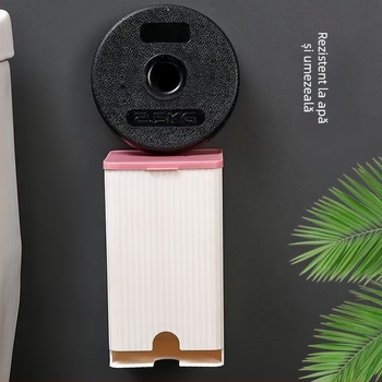 Cutie de depozitare pentru șervețele sanitare montată pe perete pentru baie, cu lumină de lux, cutie de depozitare pentru șervețele, cutie multifuncțională pentru stick de bumbac, cutie pentru șervețele