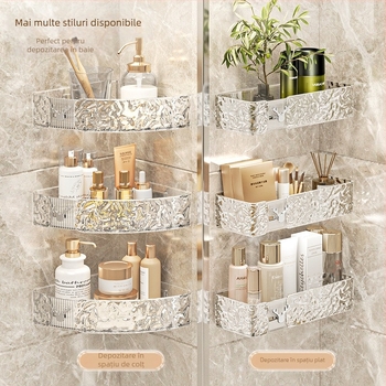 Raft de depozitare ondulat cu apă de lux, model ghețar, baie, bucătărie, raft de depozitare de înaltă valoare, culoare îngroșată, cutie de depozitare de finisare suspendată