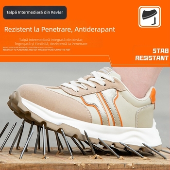 Pantofi de protecție a muncii pentru femei, rezistenți la lovituri, rezistenți la perforații, ușori, cu fund moale, pantofi de lucru cu vârf din oțel, respirabili, de dimensiuni mici, pantofi de siguranță