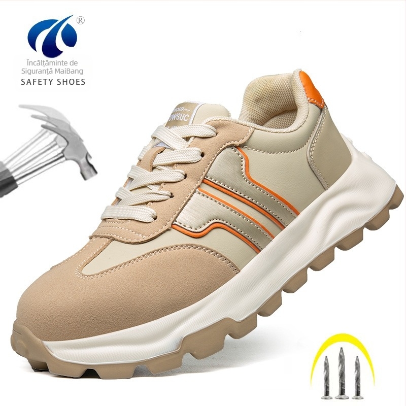 Pantofi de protecție a muncii pentru femei, rezistenți la lovituri, rezistenți la perforații, ușori, cu fund moale, pantofi de lucru cu vârf din oțel, respirabili, de dimensiuni mici, pantofi de siguranță