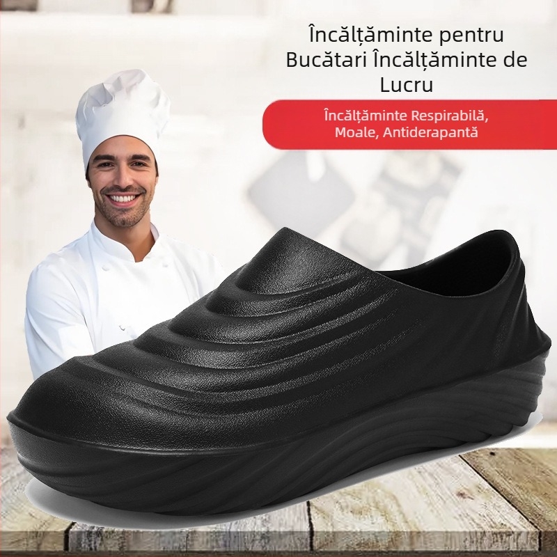 Pantofi de bucătar profesioniști, antiderapanți, impermeabili, rezistenți la ulei, negri, rezistenți la uzură, pentru bucătărie, hotel, restaurant, chelner special