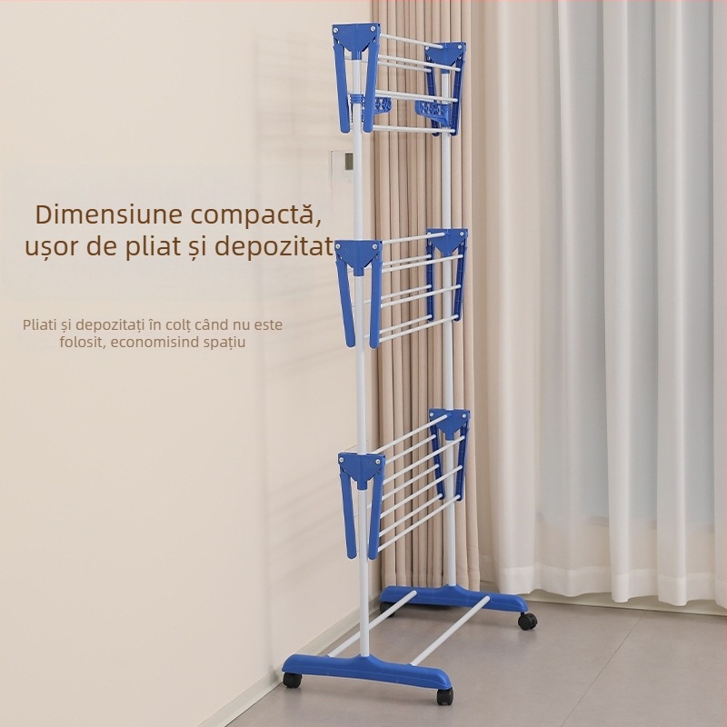 Suport de uscare a hainelor pliabil, multifuncțional, pentru balcon, detașabil, cu mai multe straturi, telescopic, vânzare directă