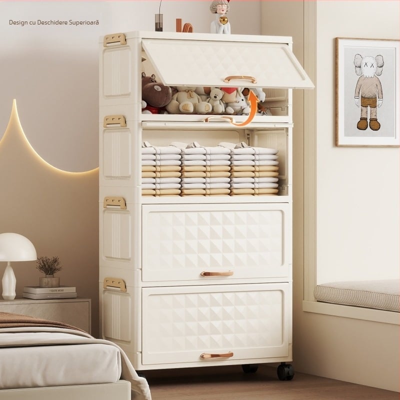 Sufragerie Jucărie Gustare Raft de depozitare pe podea Dormitor Dulap de depozitare îngroșat Cadru simplu de depozitare cu roți Dulap de depozitare combinat