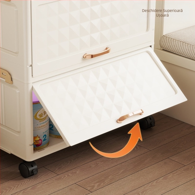 Sufragerie Jucărie Gustare Raft de depozitare pe podea Dormitor Dulap de depozitare îngroșat Cadru simplu de depozitare cu roți Dulap de depozitare combinat