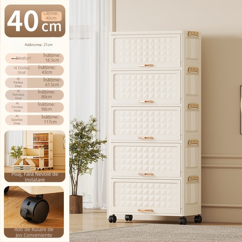 Sufragerie Jucărie Gustare Raft de depozitare pe podea Dormitor Dulap de depozitare îngroșat Cadru simplu de depozitare cu roți Dulap de depozitare combinat