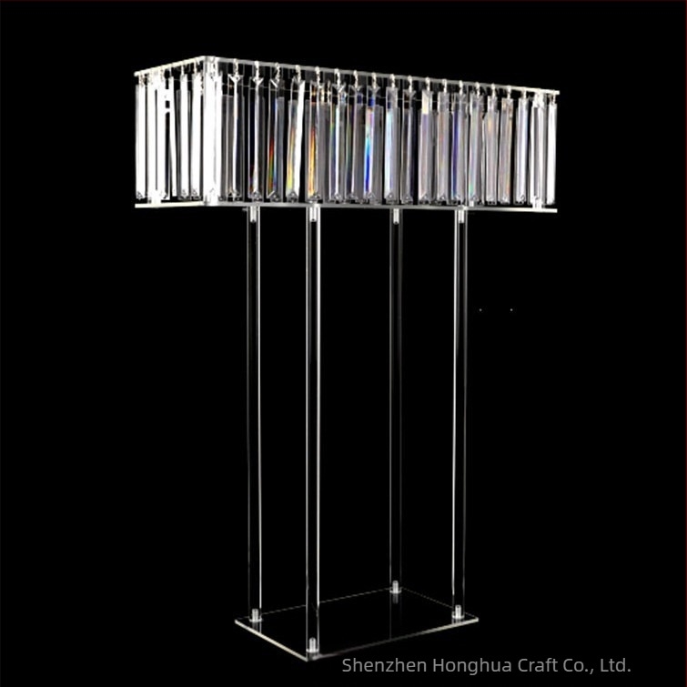 Recuzită de nuntă dreptunghiulară din fier galvanizat, cristal decorativ pentru masă, flori, articole pentru sala de nuntă, sala de banchet, decorațiuni scenă, ornamente