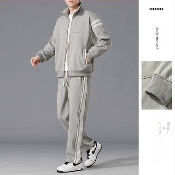 Jachetă sport casual pentru bărbați, culoare solidă, primăvară și toamnă 2024, stil nou, Ripper, frumos, pentru bărbați, la modă, asortată, cardigan gol, pulover
