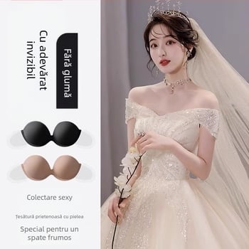 Sutien invizibil anti-alunecare, confortabil, fără bretele, cu spate frumos, fără bretele, anti-mers pe jos