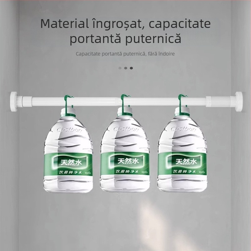 Tijă telescopică fără perforații, achiziție limitată, tijă de perdea de duș, tijă de perdea pentru balcon, tijă de haine, suport pentru dulap, tijă telescopică pentru perdea de ușă