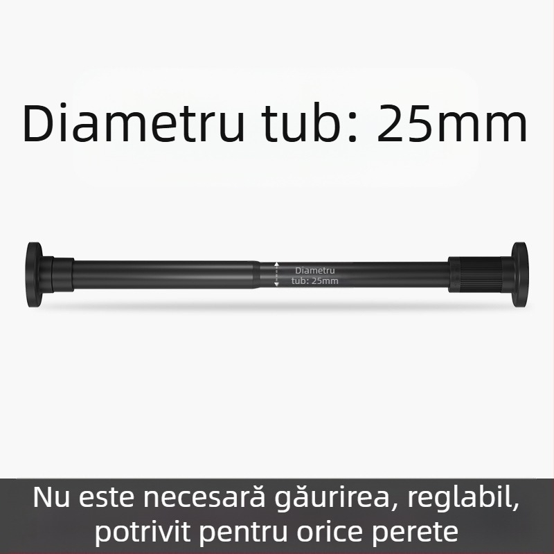 Tijă telescopică fără perforații, achiziție limitată, tijă de perdea de duș, tijă de perdea pentru balcon, tijă de haine, suport pentru dulap, tijă telescopică pentru perdea de ușă