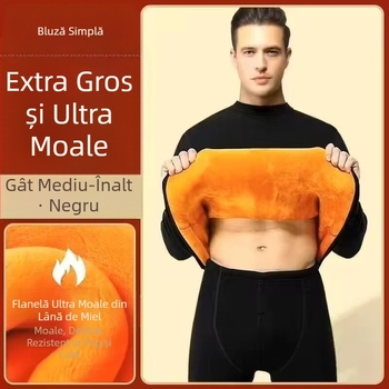 Costum termic intim pentru bărbați, îngroșat, catifea germană, încălzire, plus mărime, tineri, iarnă, rezistent la frig, haine de toamnă și pantaloni de toamnă