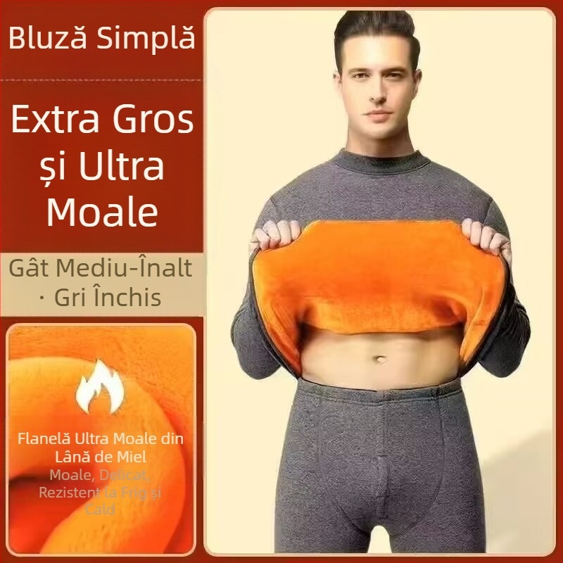 Costum termic intim pentru bărbați, îngroșat, catifea germană, încălzire, plus mărime, tineri, iarnă, rezistent la frig, haine de toamnă și pantaloni de toamnă
