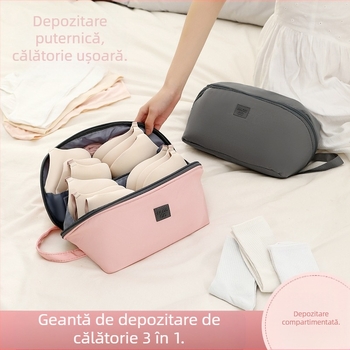 Geantă de depozitare lavabilă multifuncțională portabilă impermeabilă pentru călătorii, suport pentru lenjerie intimă, organizator de mare capacitate