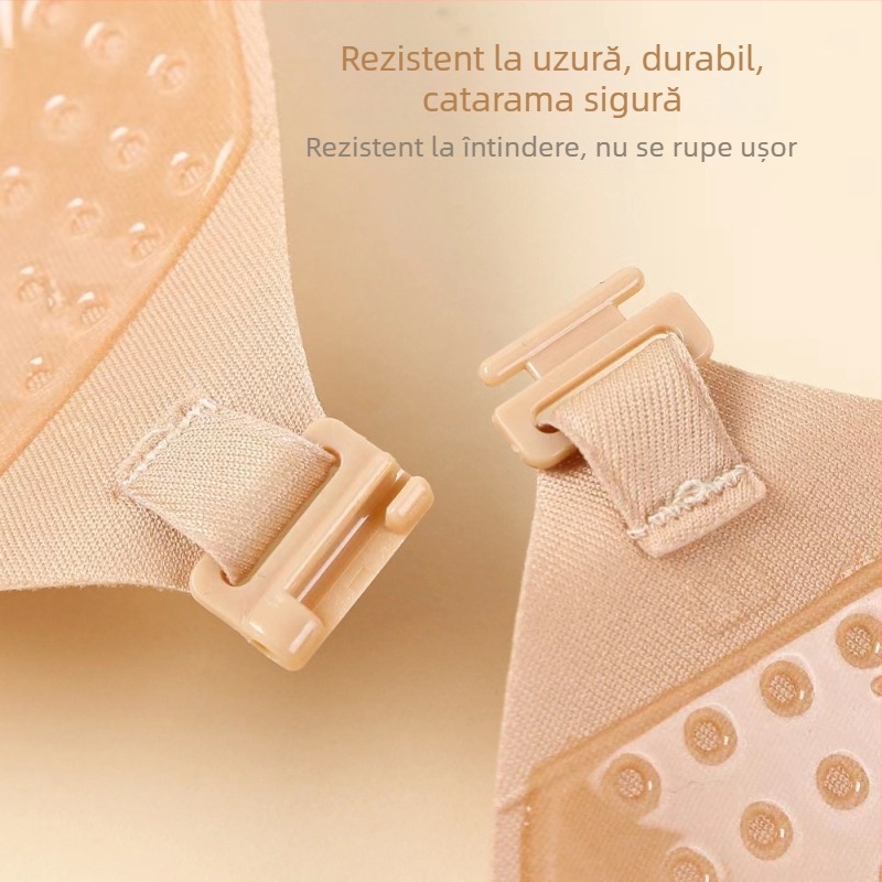 Autocolant piept rotund cupa cataramă frontală push-up piept mic pânză femei sutien invizibil subțire mare lenjerie Sling rochie de mireasă autocolant sân