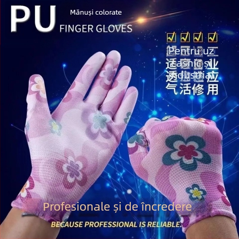 Mănuși de protecție a muncii antistatice, ultra-subțiri, respirabile, confortabile, Xingyu Xingqiao, imprimate din PU, de vară, en-gros