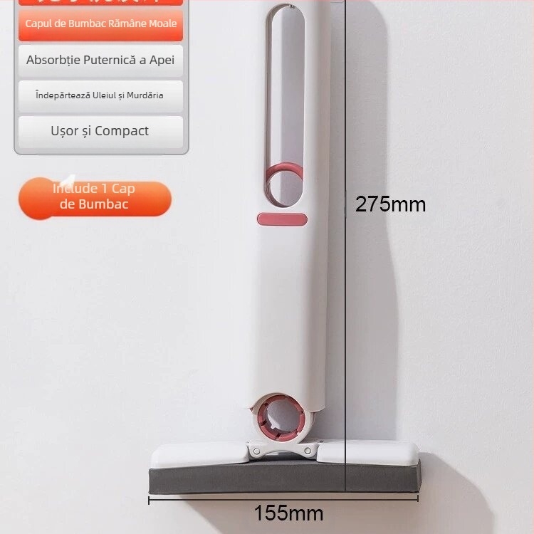 Mop mini pentru birou, leneș, de mână, fără mâini, lipit din bumbac, bucătărie, baie, lavoar, absorbant de apă, mop
