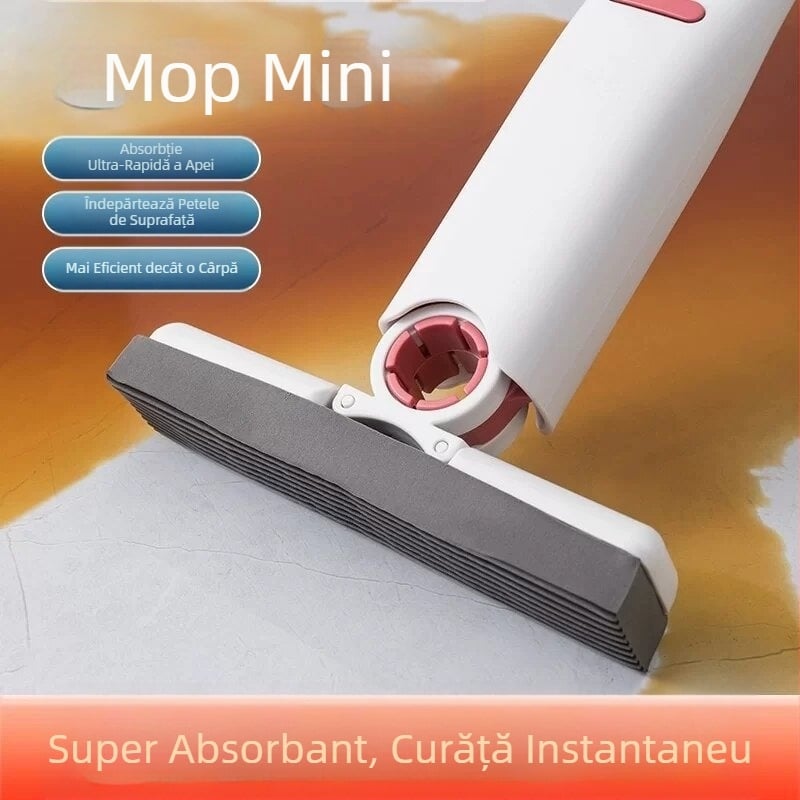Mop mini pentru birou, leneș, de mână, fără mâini, lipit din bumbac, bucătărie, baie, lavoar, absorbant de apă, mop