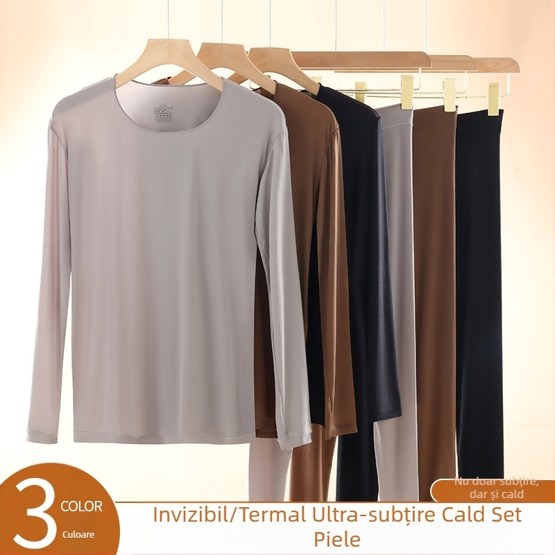 Pantaloni cu mânecă lungă hidratanți cu acid hialuronic, caldi, pentru bărbați, haine de înfrumusețare a pielii, costum de lenjerie termică, bază de încălzire, haine de toamnă, lungi Johns