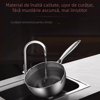 Oală transfrontalieră din oțel inoxidabil cu fagure de miere, oală Yukihira, oală japoneză pentru lapte, oală antiaderentă, oală pentru suplimente alimentare la abur și prăjit, oală pentru prăjit