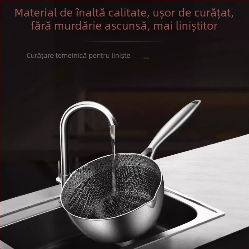 Oală transfrontalieră din oțel inoxidabil cu fagure de miere, oală Yukihira, oală japoneză pentru lapte, oală antiaderentă, oală pentru suplimente alimentare la abur și prăjit, oală pentru prăjit