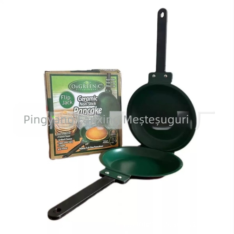 Tigaie de prăjit antiaderentă cu două fețe, tigaie mexicană pliabilă, tigaie aurie pliabilă